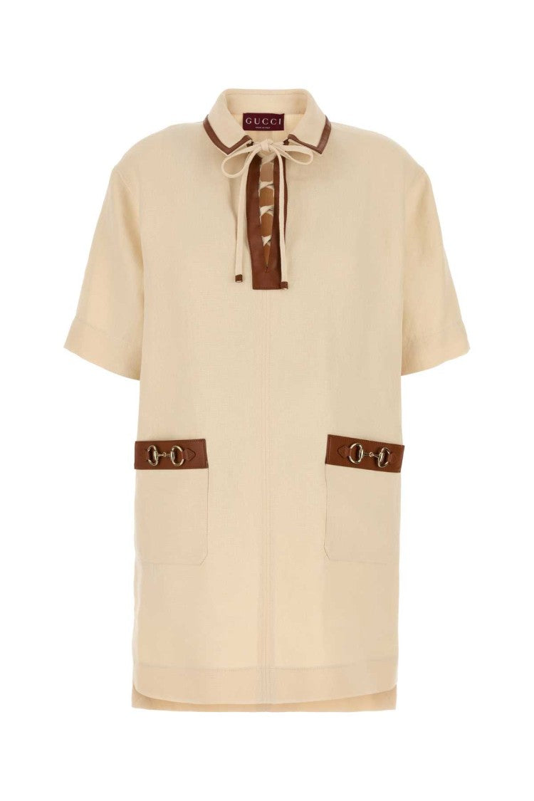 Gucci Sand Linen Mini Dress