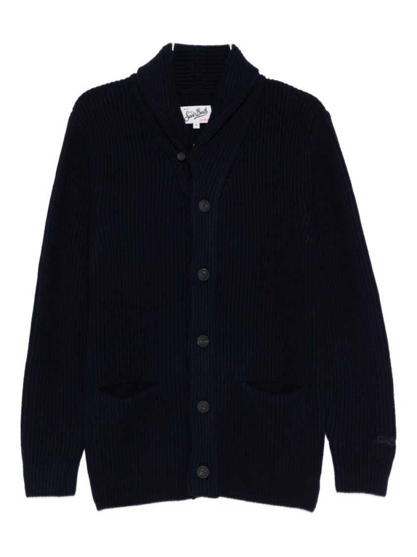 Mc2 Saint Barth Ribbed Knit Sweater With Shawl Collar