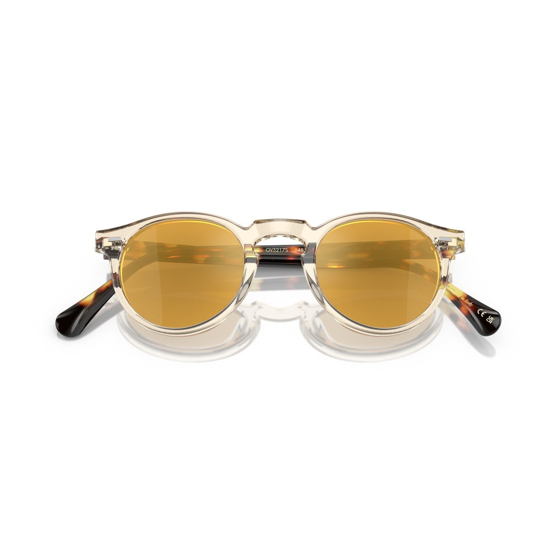 Oliver Peoples 0Ov5217s Round Acetate Sunglasses With Tortoiseshell Temples