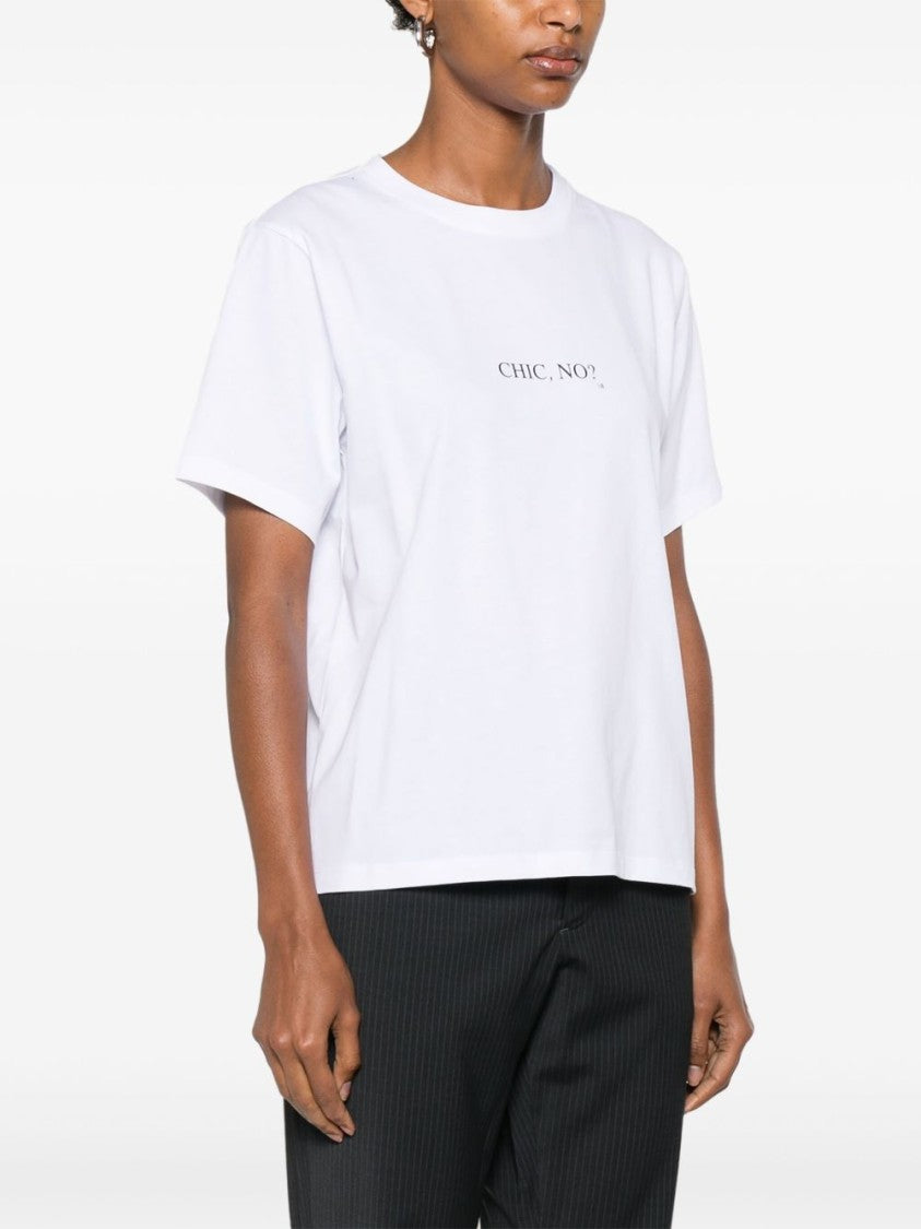 Victoria Beckham Relaxed-Fit White T-Shirt With Playful Text Print