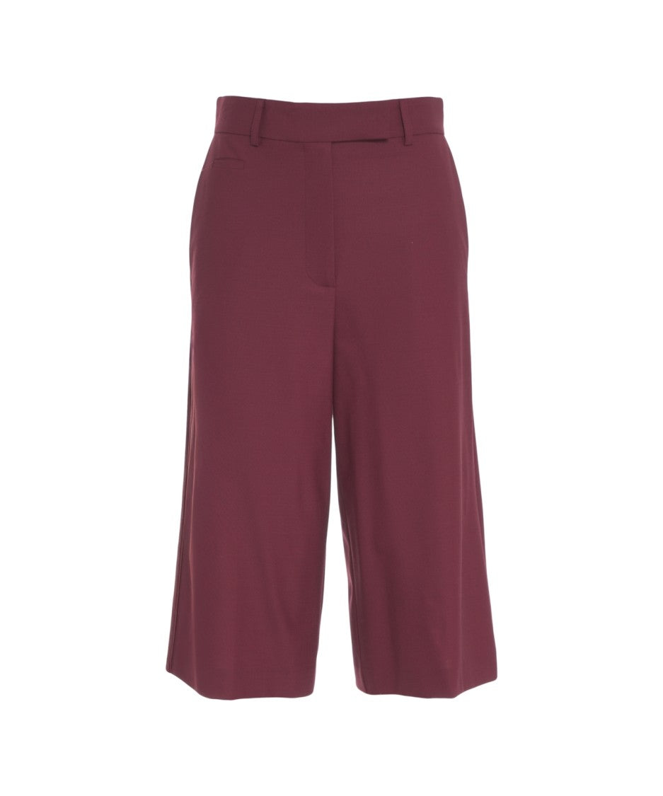 Ottod'ame High-Waisted Wide-Leg Bermuda Shorts With Pleats