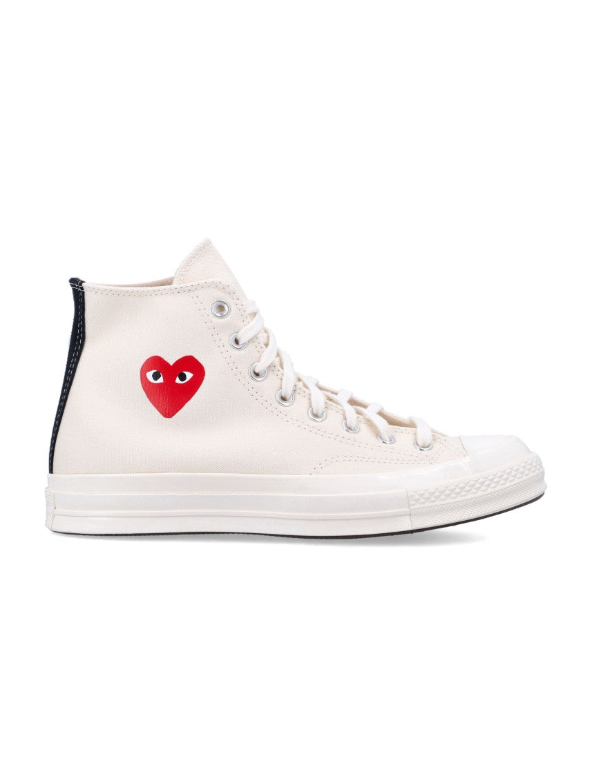 Comme Des Garçons X Converse High-Top Sneakers With Iconic Heart Logo And Vulcanized Sole