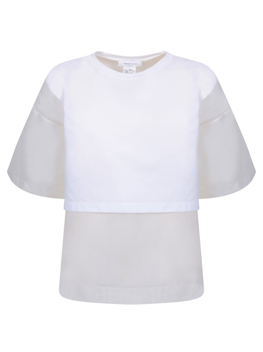 Fabiana Filippi White Cotton Jersey Fabric T-Shirt