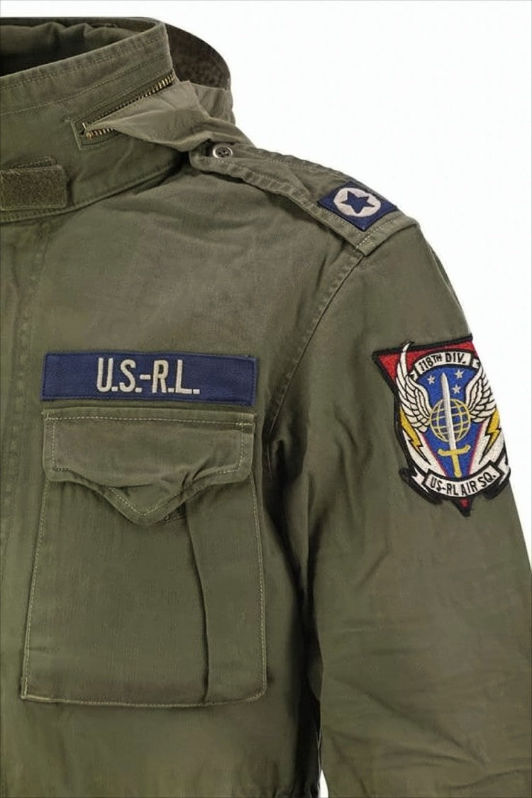 Polo Ralph Lauren Military-Inspired Green Jacket With Adjustable Hood And Pockets