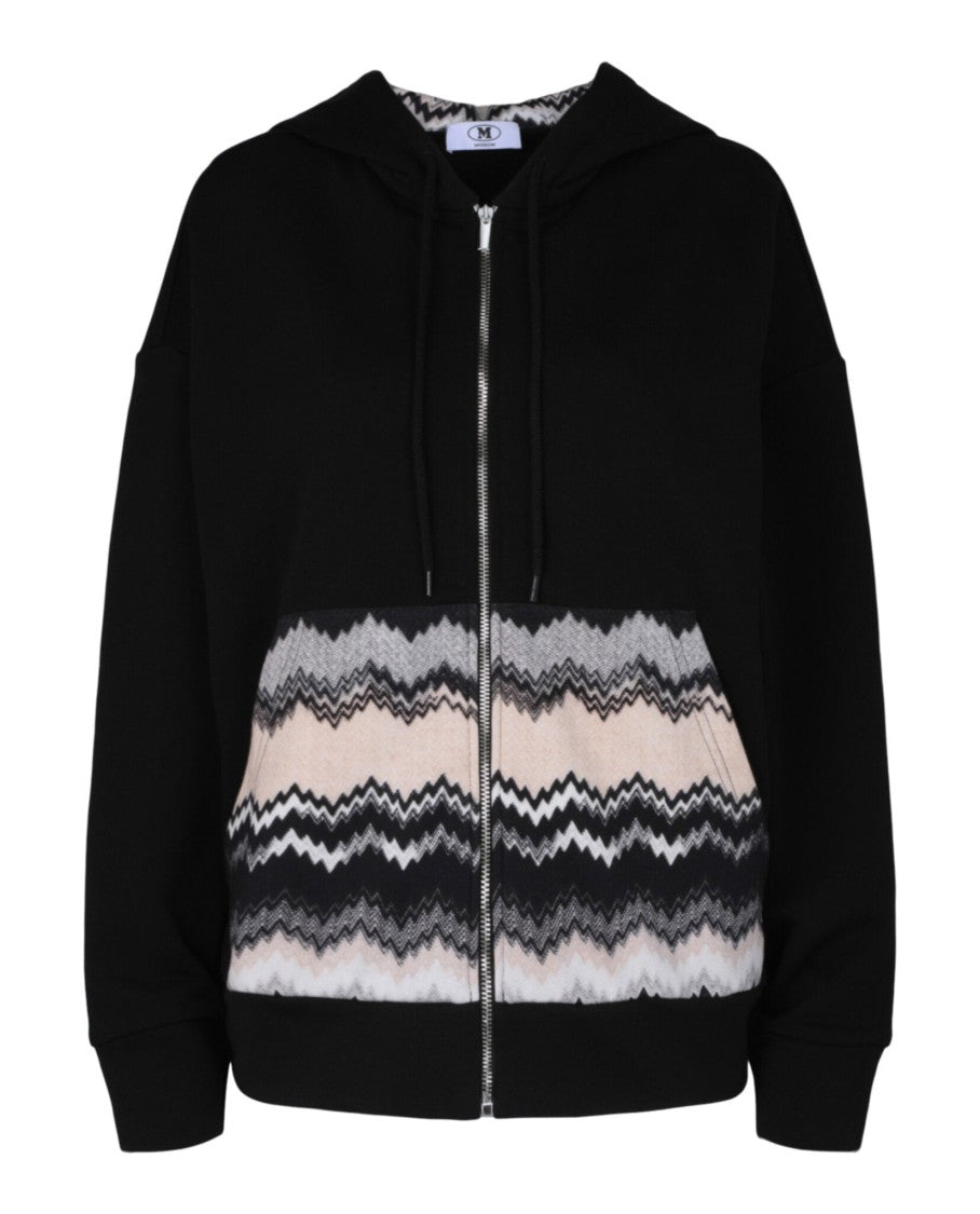 M Missoni Zigzag Drop-Sleeve Zip-Up Hoodie