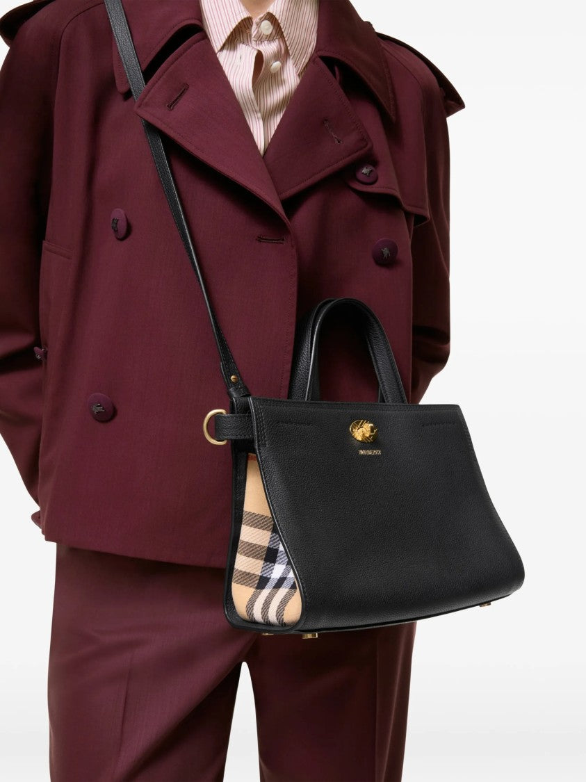 Burberry Structured Tote Bag With Cotswolds Mini Check Accents