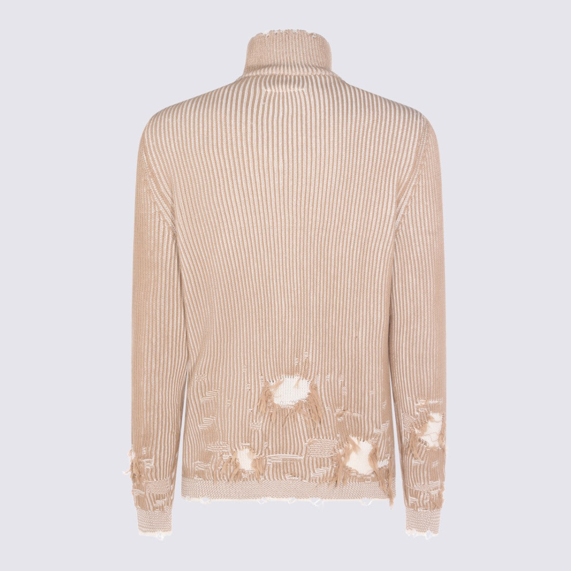 Mm6 By Maison Margiela Distressed High-Collar Knit Sweater