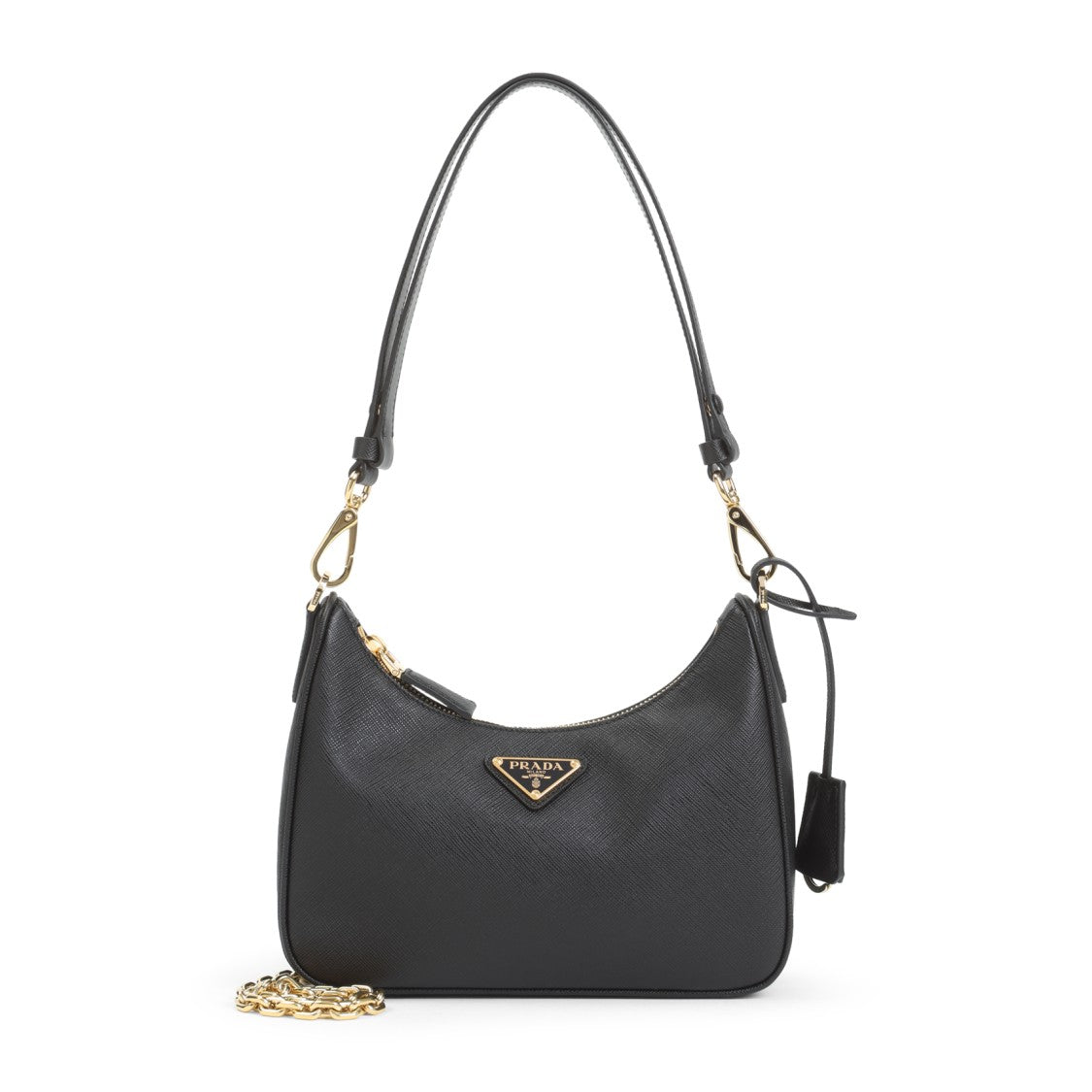 Prada Black Calf Leather Saffiano Re Edition Shoulder Bag