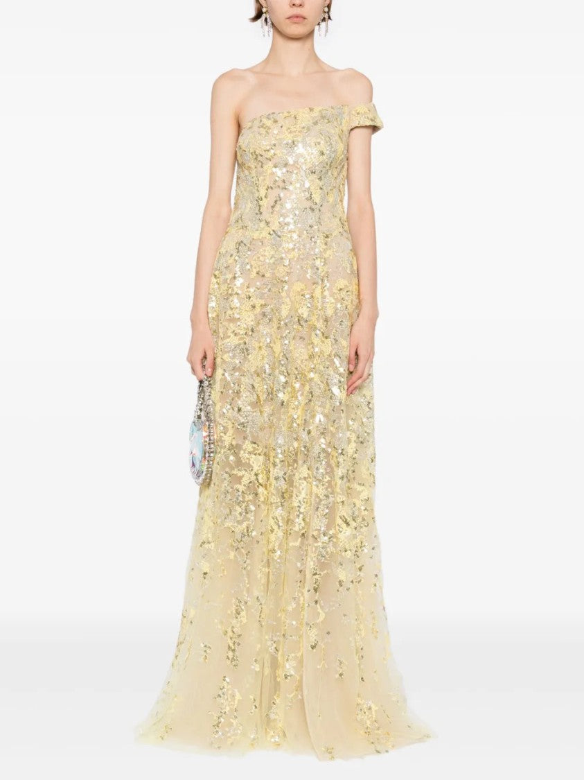 Saiid Kobeisy Off-Shoulder Long Embroidered Dress