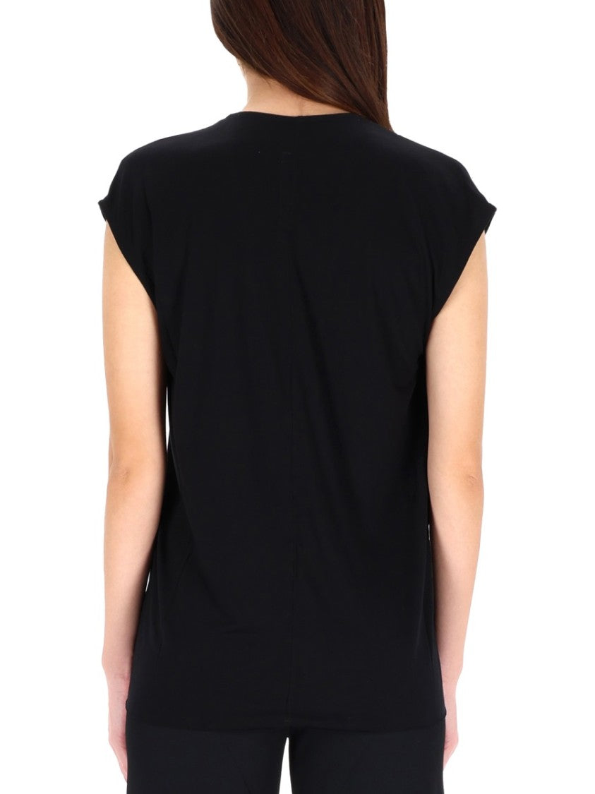 Rick Owens X Lilies Deep V-Neck Black Top