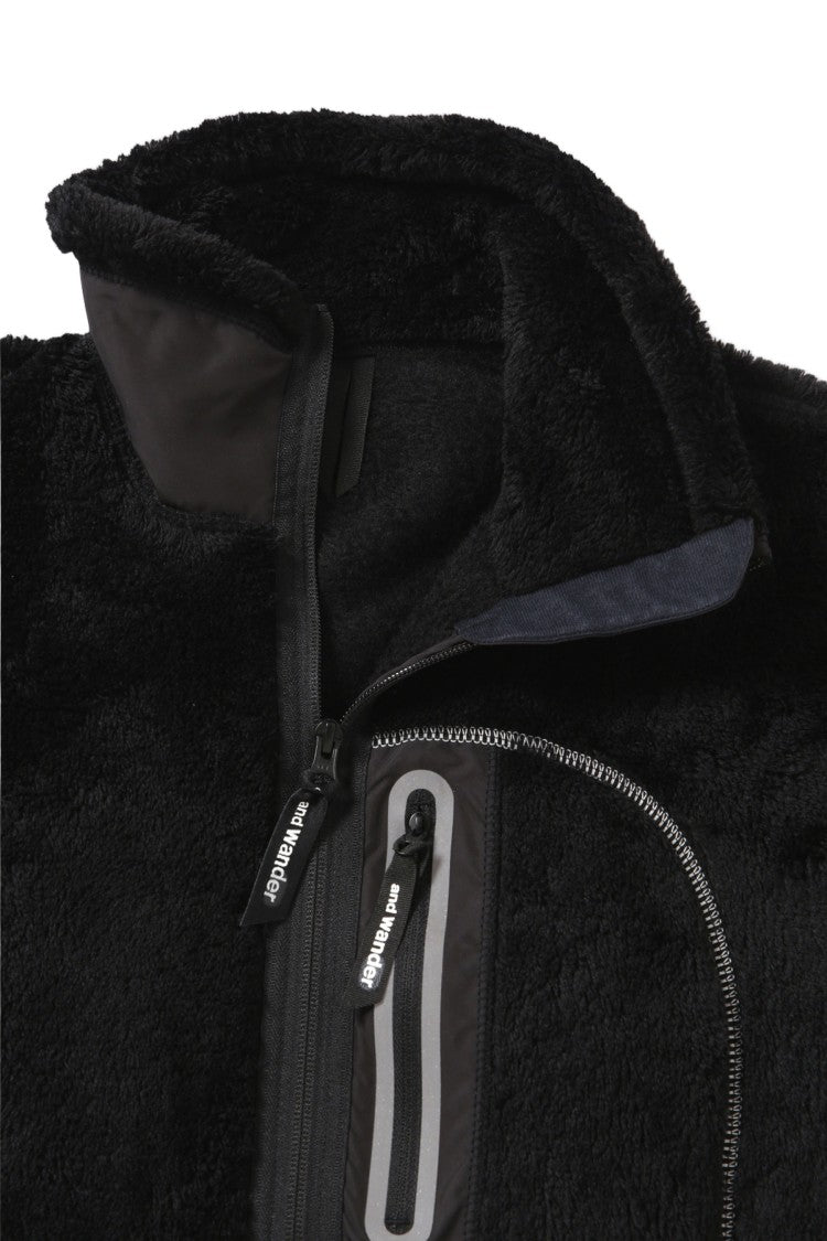 And Wander Black High Loft Fleece Jacket