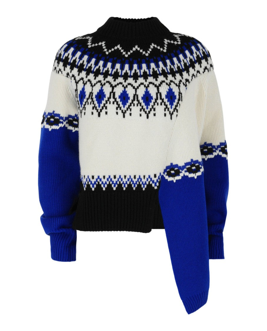 Alexander Mcqueen Fair Isle Knit Sweater With Geometric Heart Motif