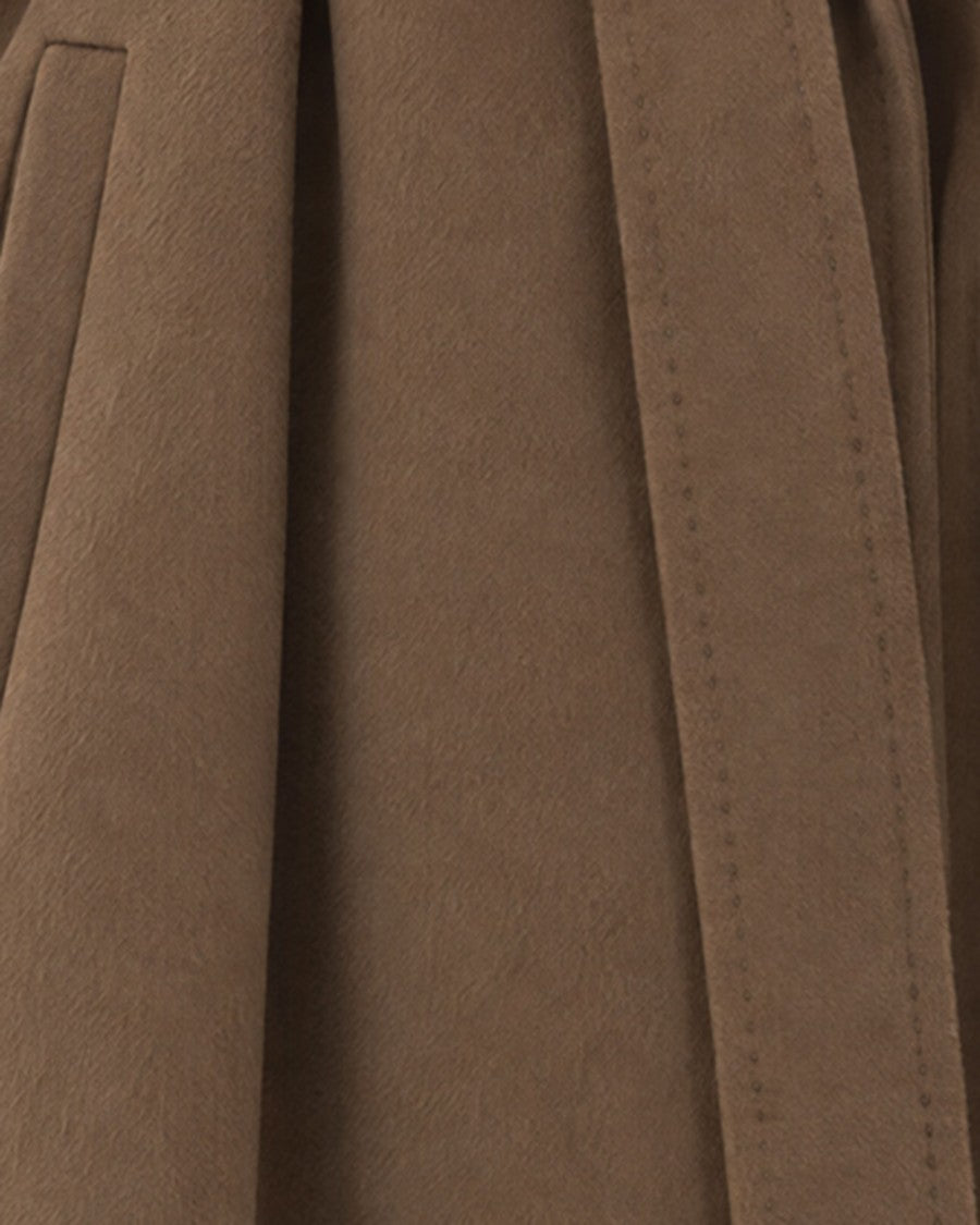 Max Mara Cuoio Ravenna Wool Drap Flared Midi Wrap Coat