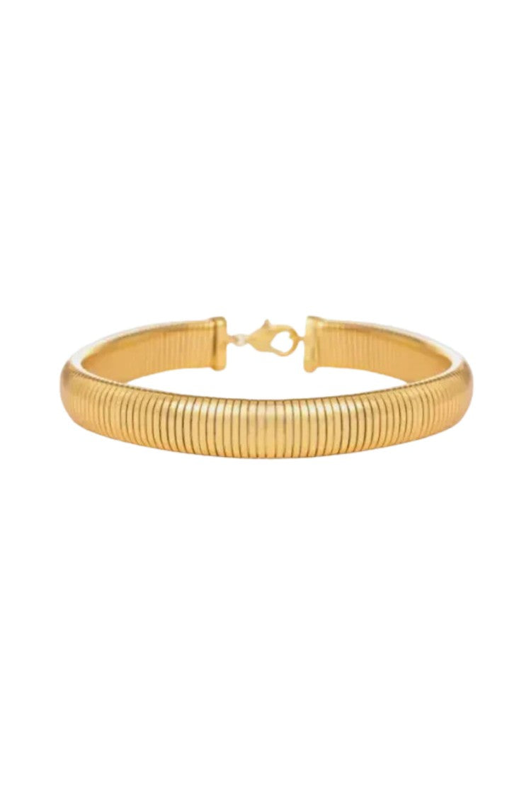 Federica Tosi Gold Cleo Flexible Segment 18K Gold Plated Bronze Necklace