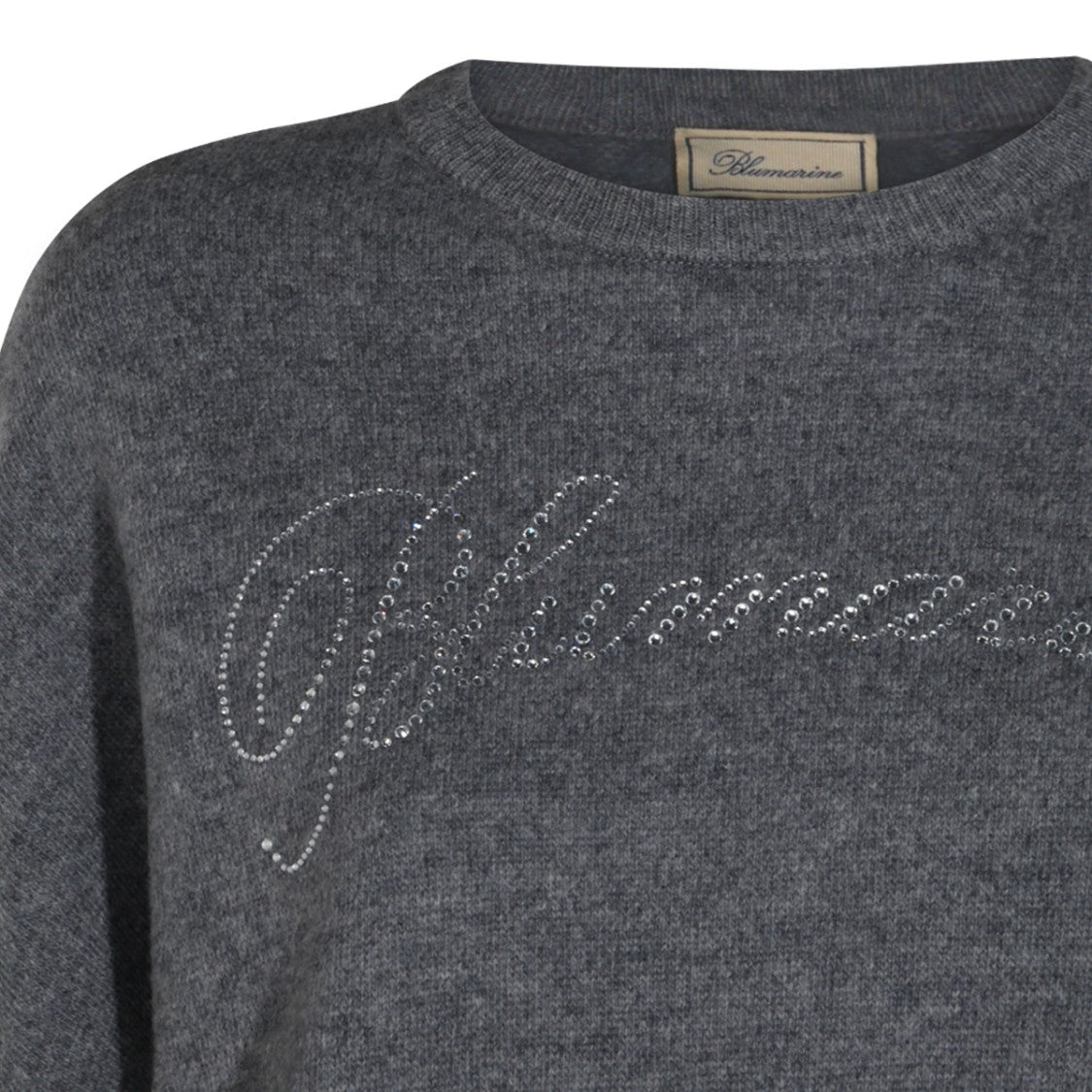 Blumarine Grey Wool Crewneck Sweater