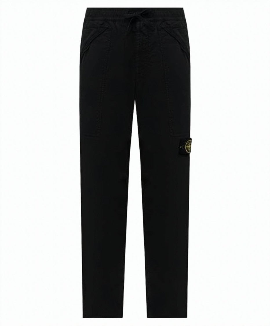 Stone Island Smooth-Finish Straight Pants With Drawstring Waist