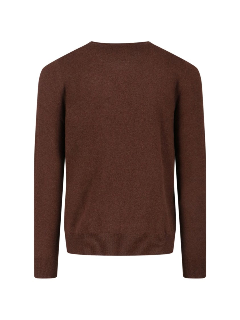 Polo Ralph Lauren Brown Sweater With Crew Neckline And Ribbed Details