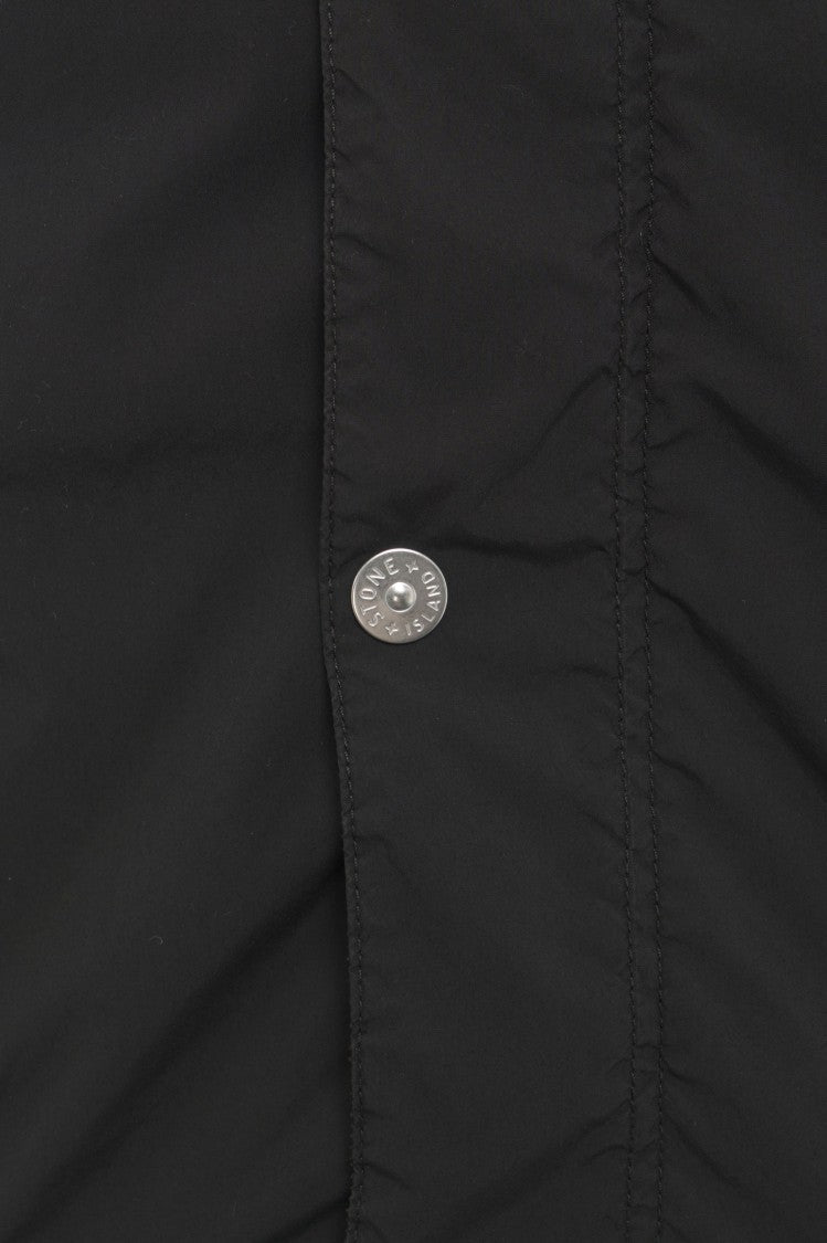 Stone Island Black Jacket With High Collar
