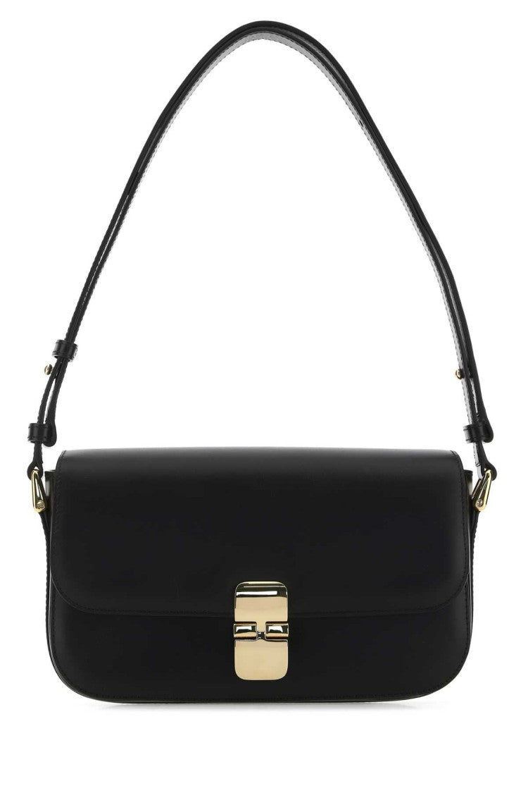 A.P.C. Black Leather Grace Shoulder Bag