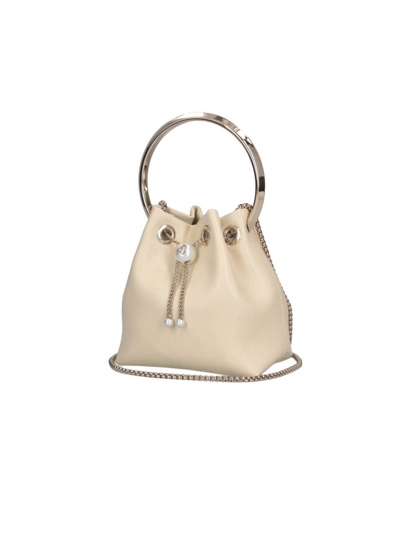 Jimmy Choo Soft-Structured Drawstring Bag With Pearl Accents