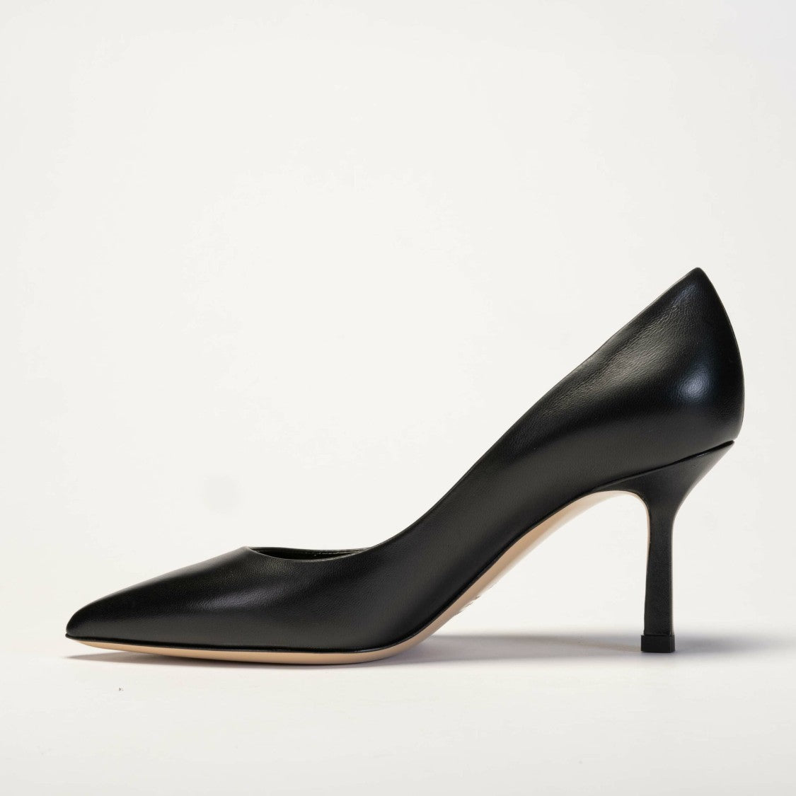 Ninalilou 75Mm Heel Black Leather Pumps