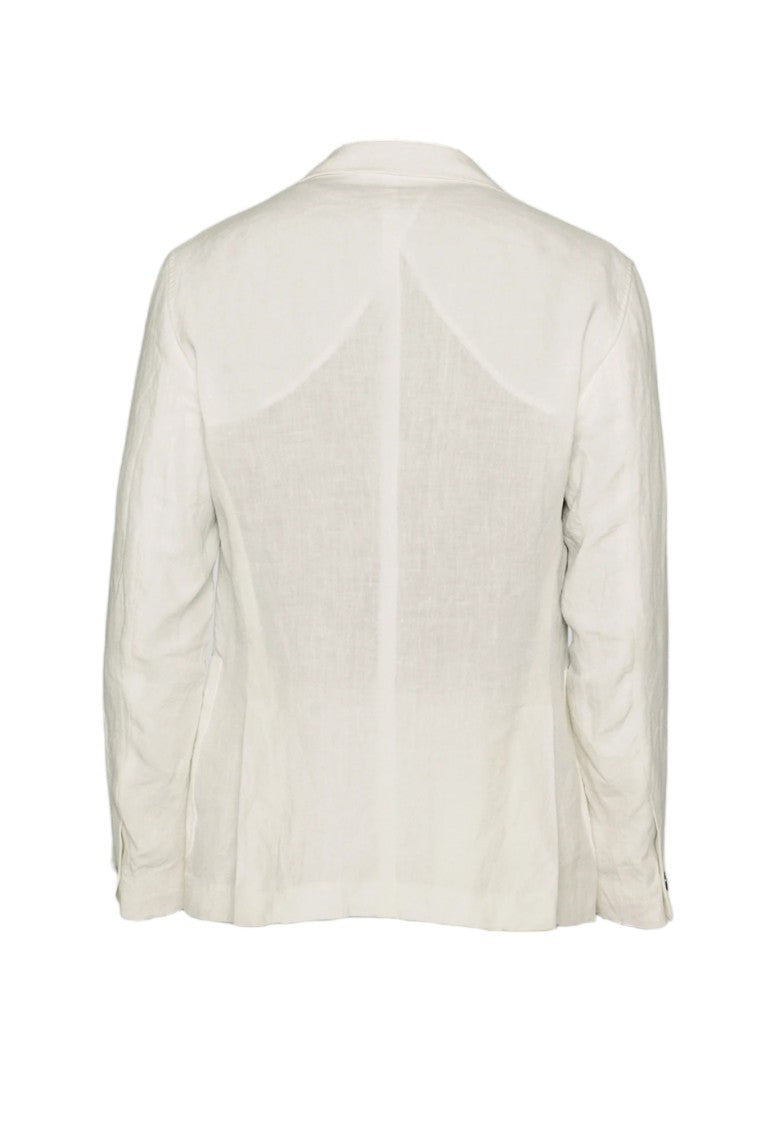 Emporio Armani White Single-Breasted Blazer