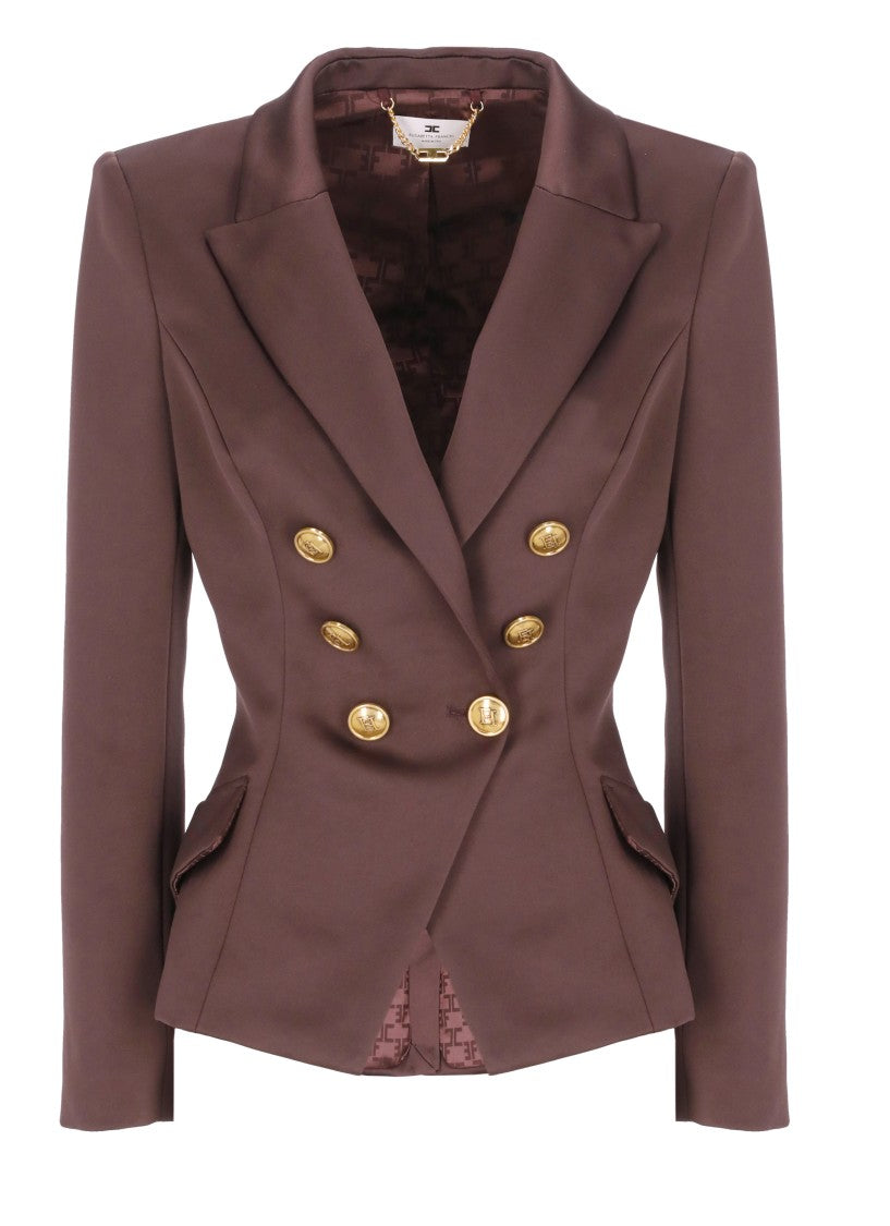 Elisabetta Franchi Duchesse Blazer With Jewel Buttons