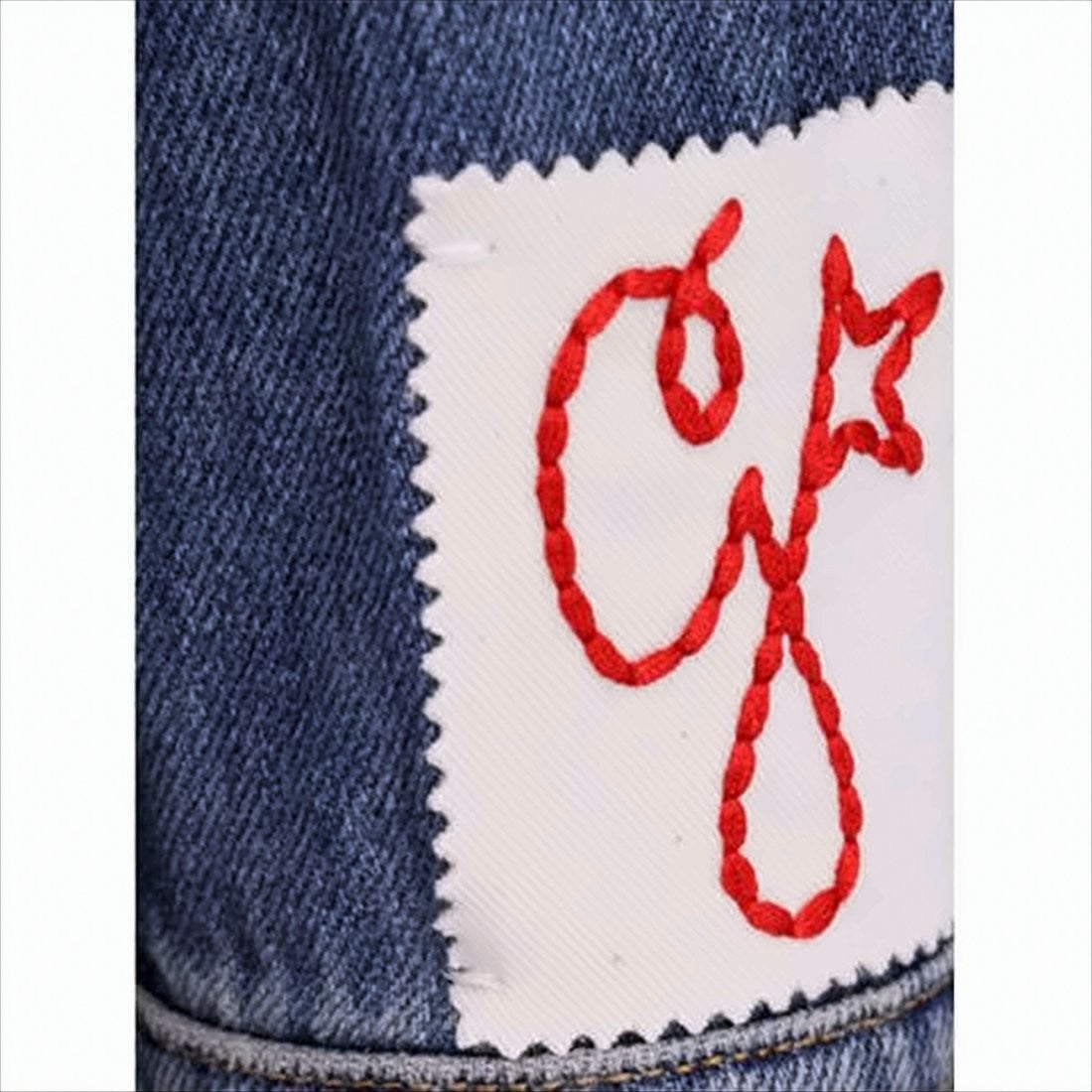 Golden Goose Classic Denim Long Dress With Button-Down Front And Embroidered Patch