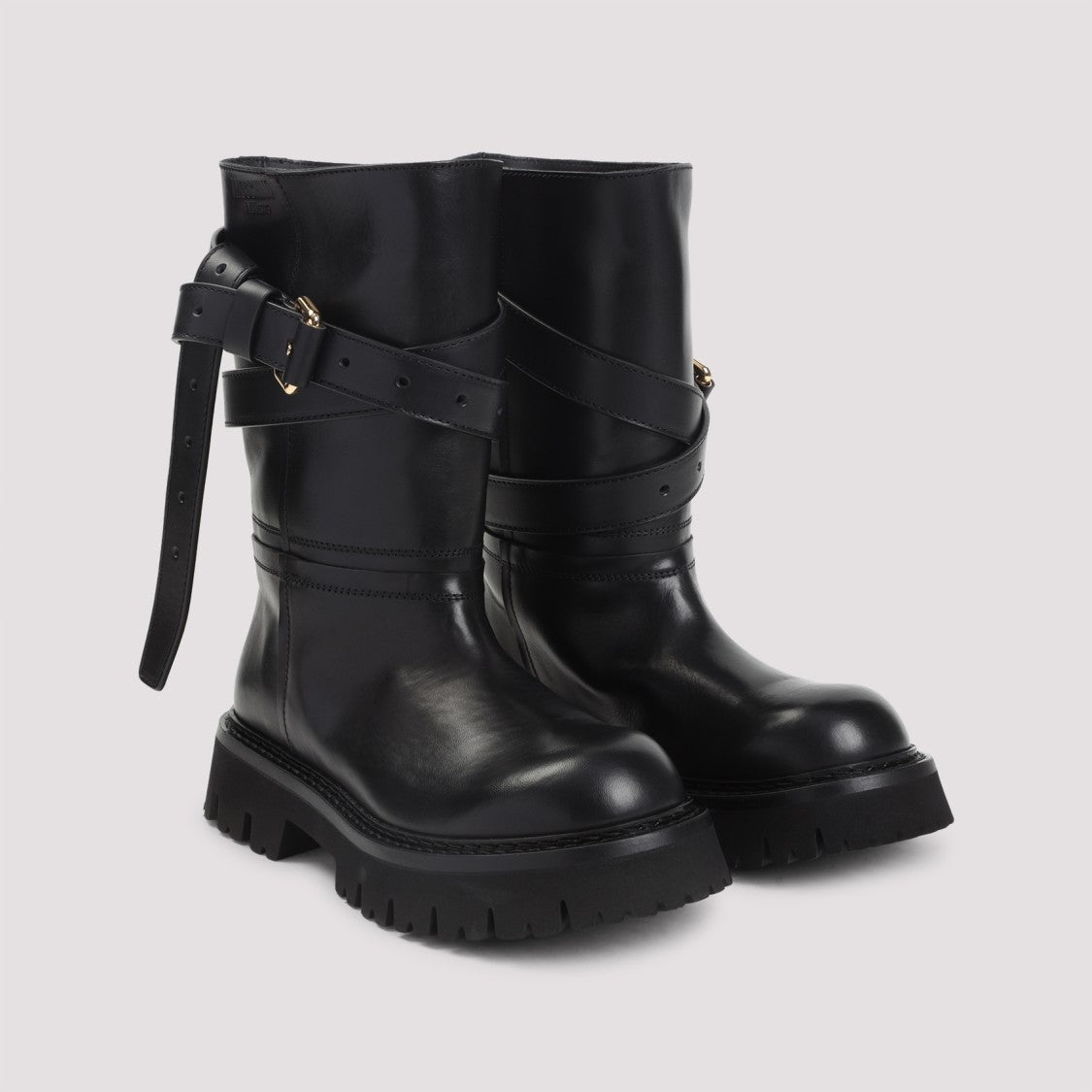 Moschino Black Leather Ankle Boots