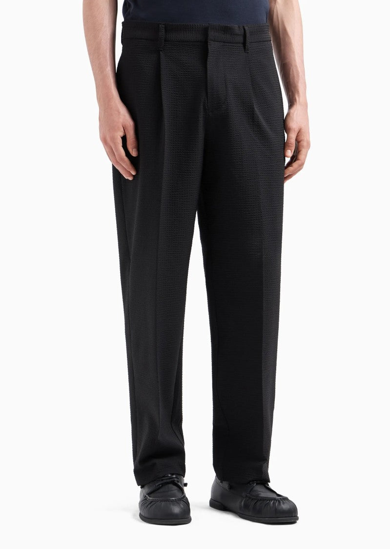 Emporio Armani Black Straight Leg Trousers