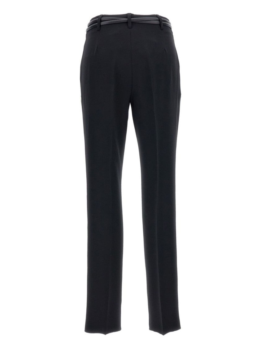 Max Mara Tailored Black Trousers With Subtle Pleats