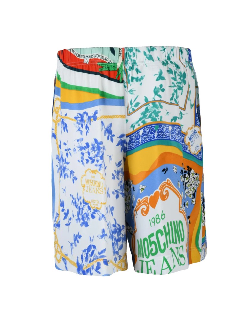 Mo5ch1no Jeans Multicolor Crêpe Viscose Women Bermuda Shorts