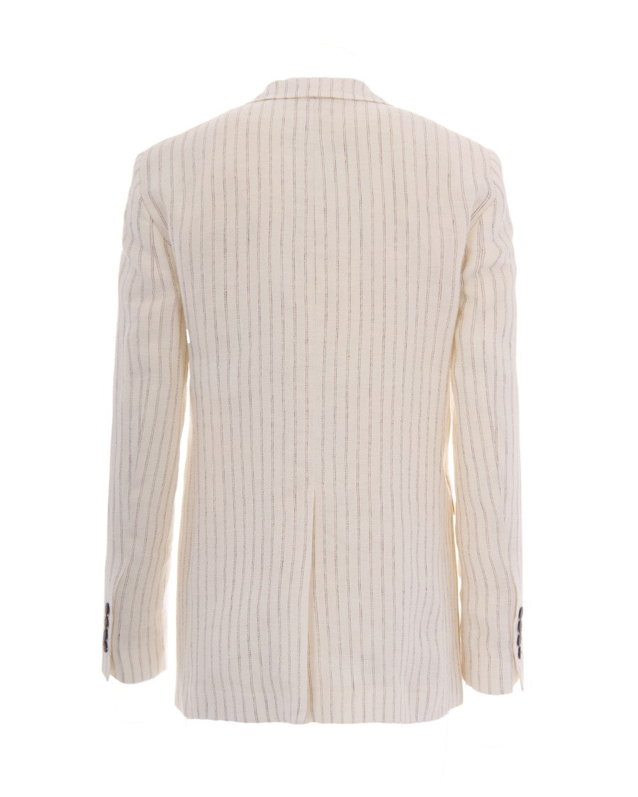 Max Mara Pinstriped Linen Blazer