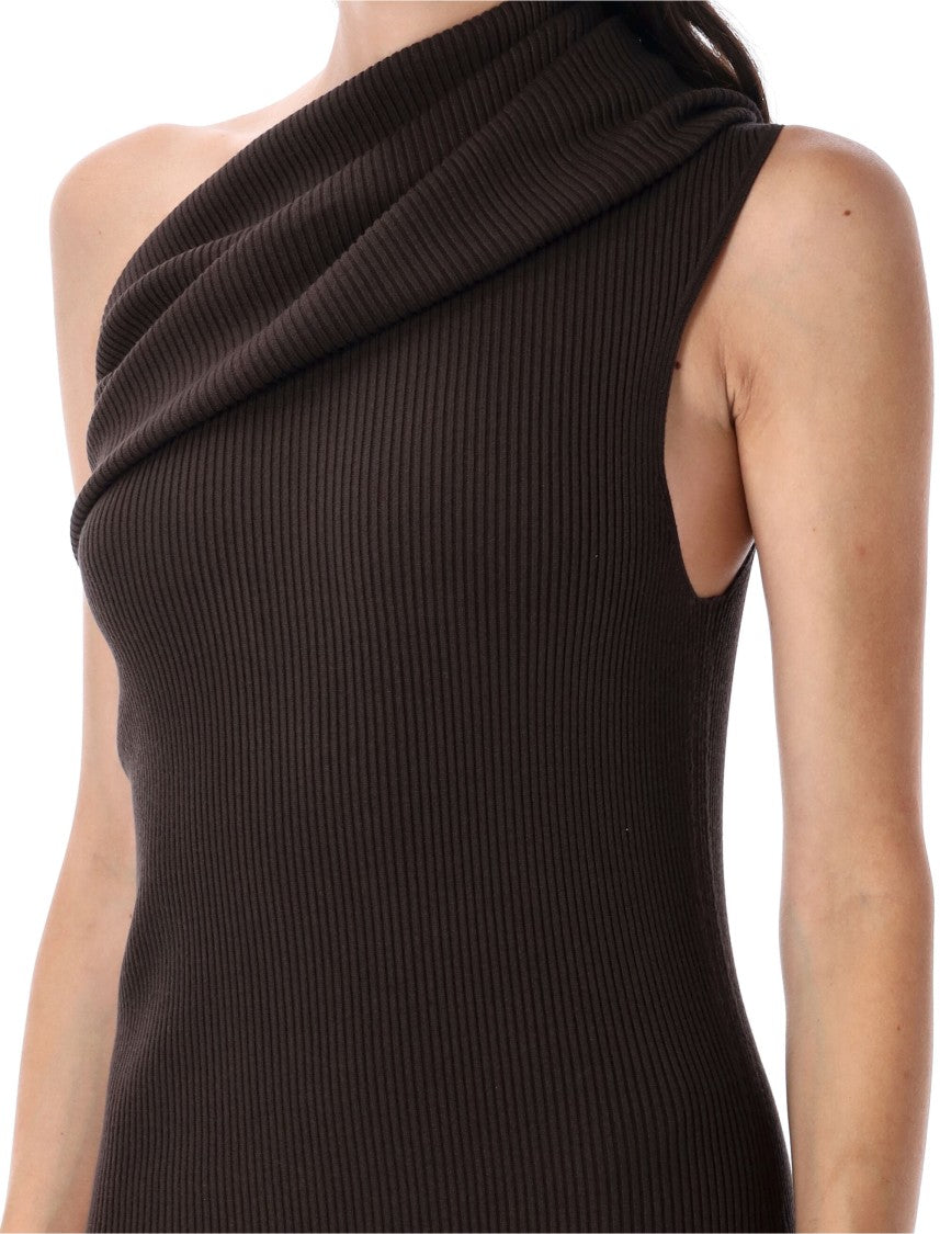 Rick Owens Athena One Shoulder Draped Maxi Dress