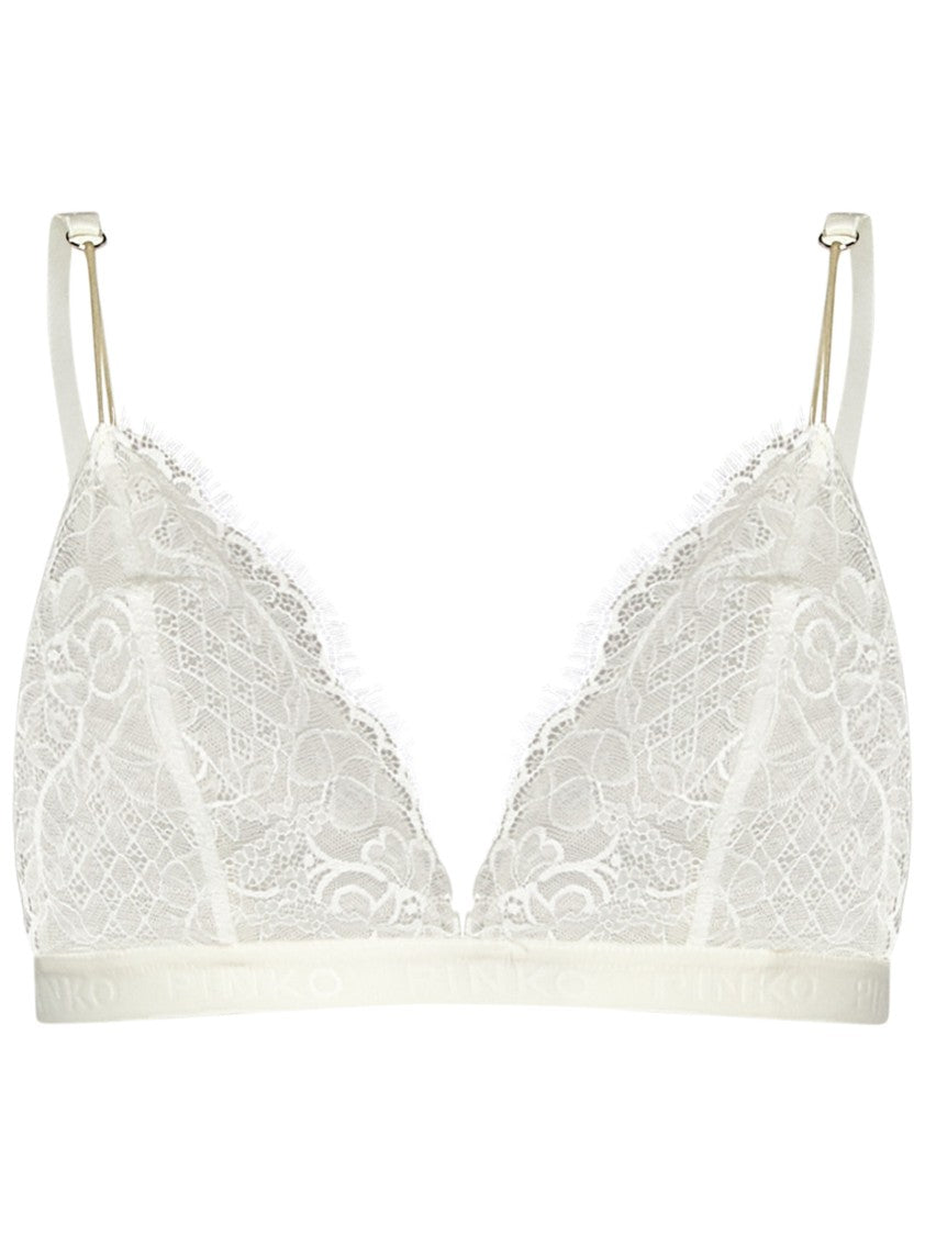 Pinko Ribbed White Sweatshirt With Sheer Accents