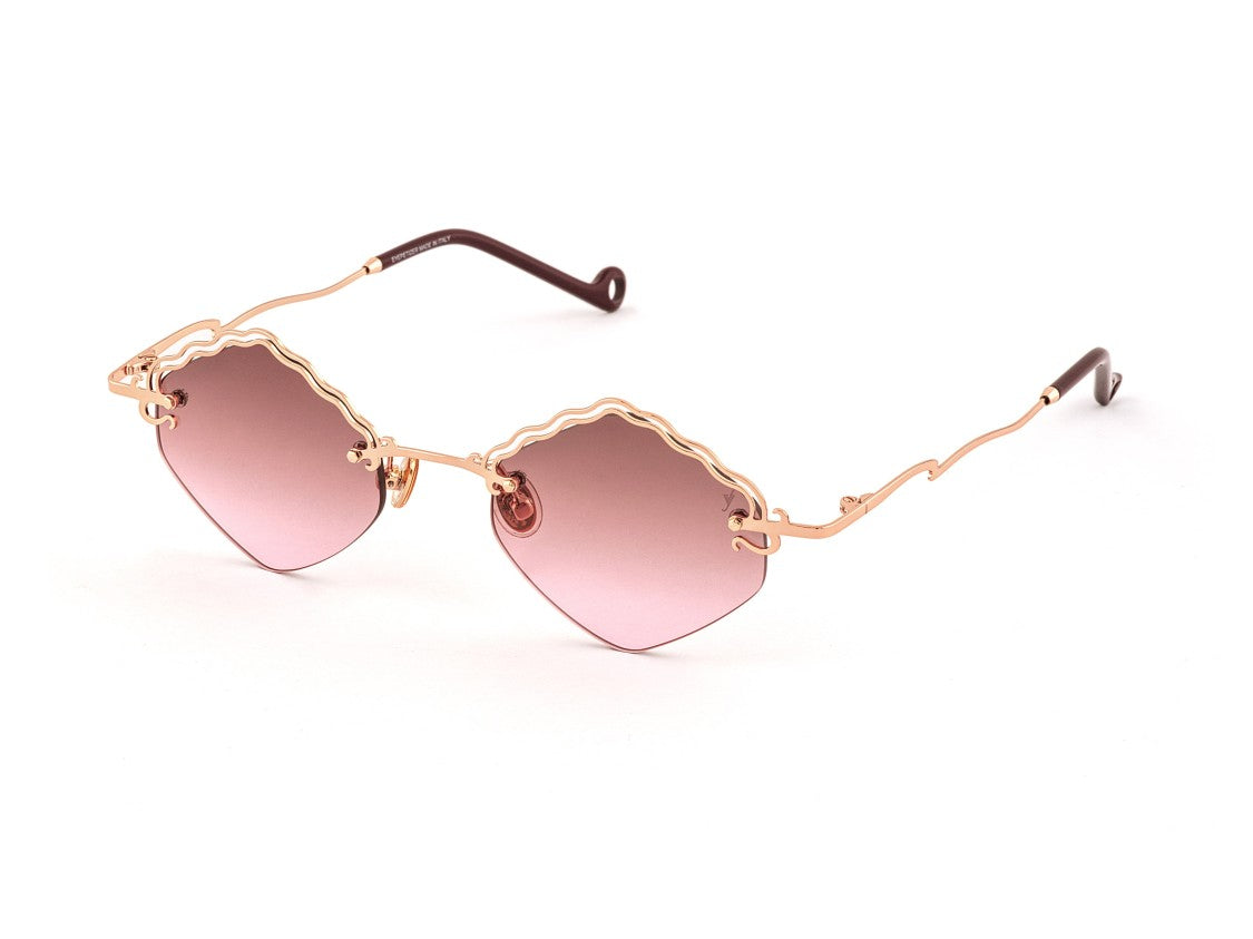 Eyepetizer Pink Seine Scalloped Metal Sunglasses