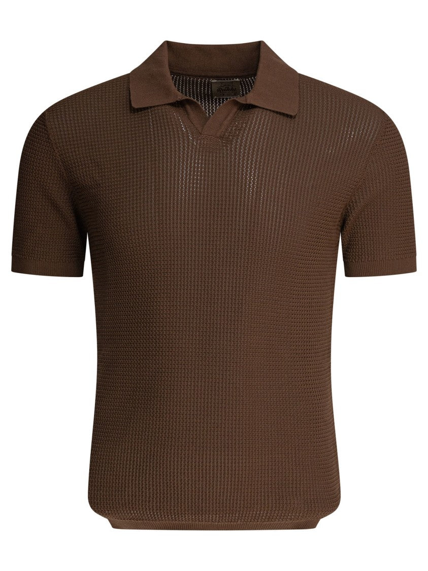 Rakki' Textured Knit Polo Shirt