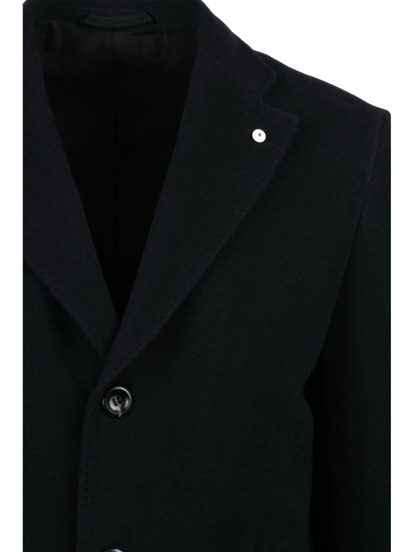 L.B.M. 1911 Black Wool-Cashmere Coat