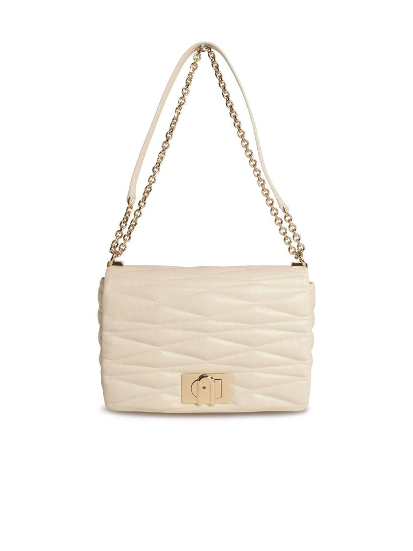 Furla 1927' Medium Crossbody Bag In Cream Leather