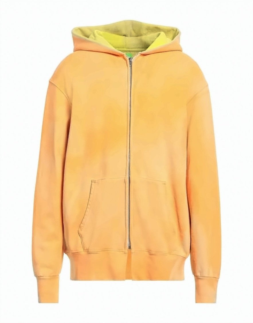 Not So Normal Gradient Orange Zip-Up Hoodie With Contrasting Lining