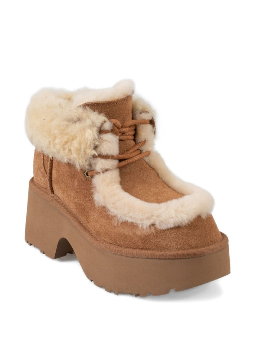 Ugg Platform Suede Shoes With Shearling Lining