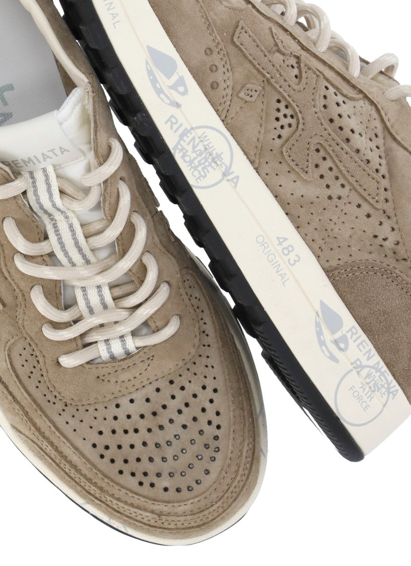 Premiata White Nous 8288 Perforated Sneakers