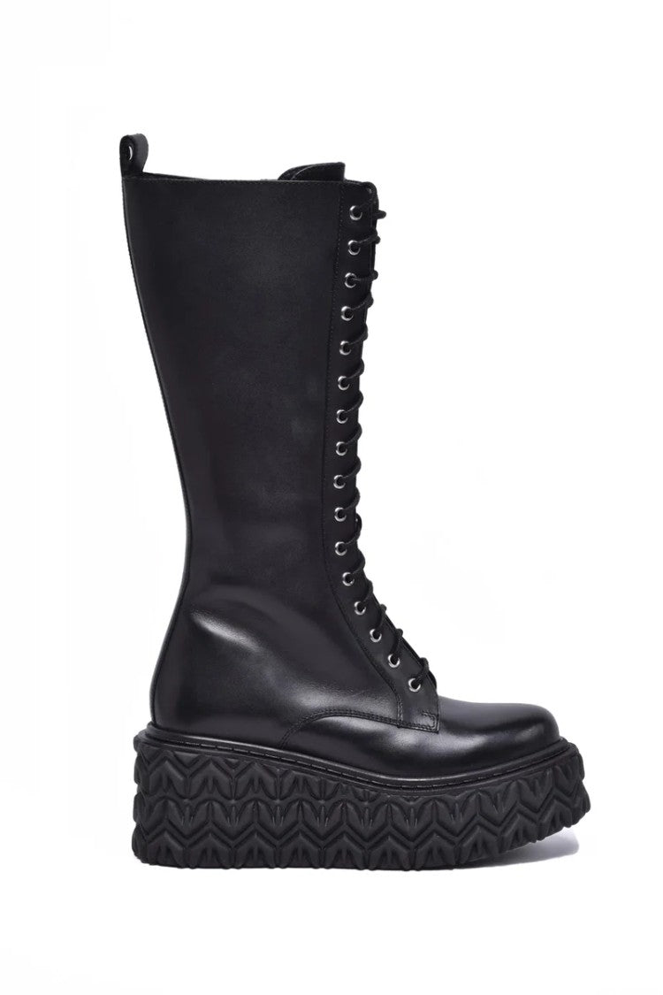 Patrizia Pepe Platform Boot 7Cm Heel - Black