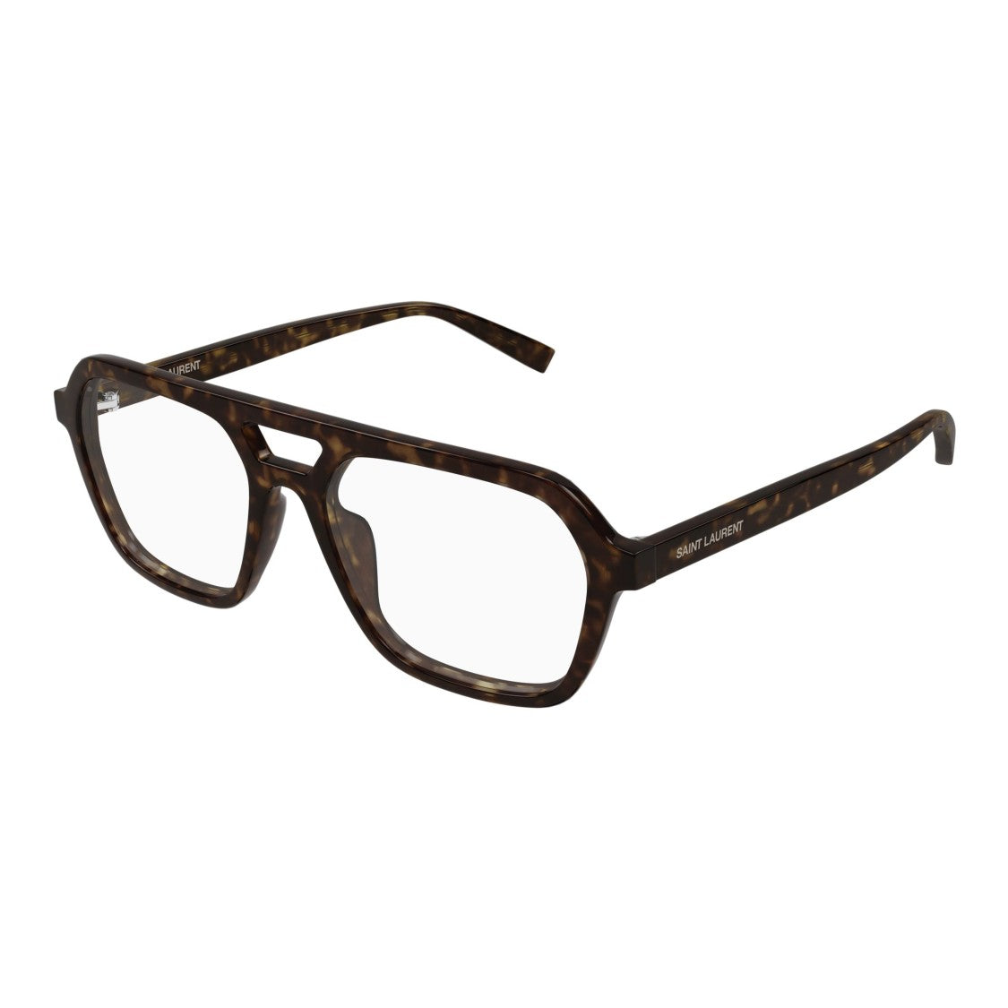 Saint Laurent Oversized Square Tortoiseshell Frame Eyeglasses