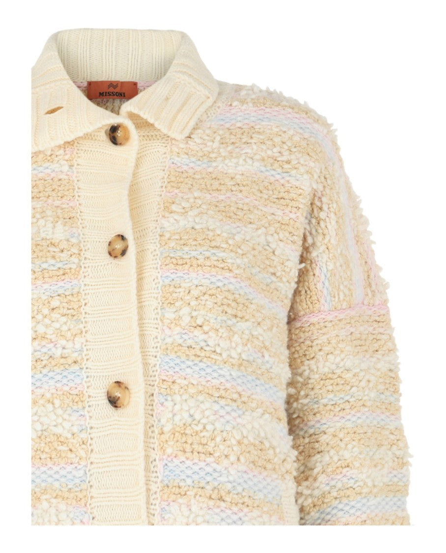 M Missoni Wool-Blend Fleece Cardigan