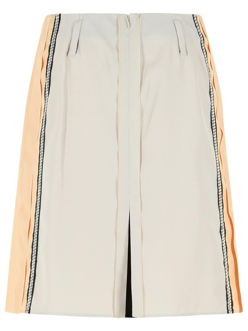 Marni Sequined Raw-Cut Cotton Skirt With Color-Block Panels