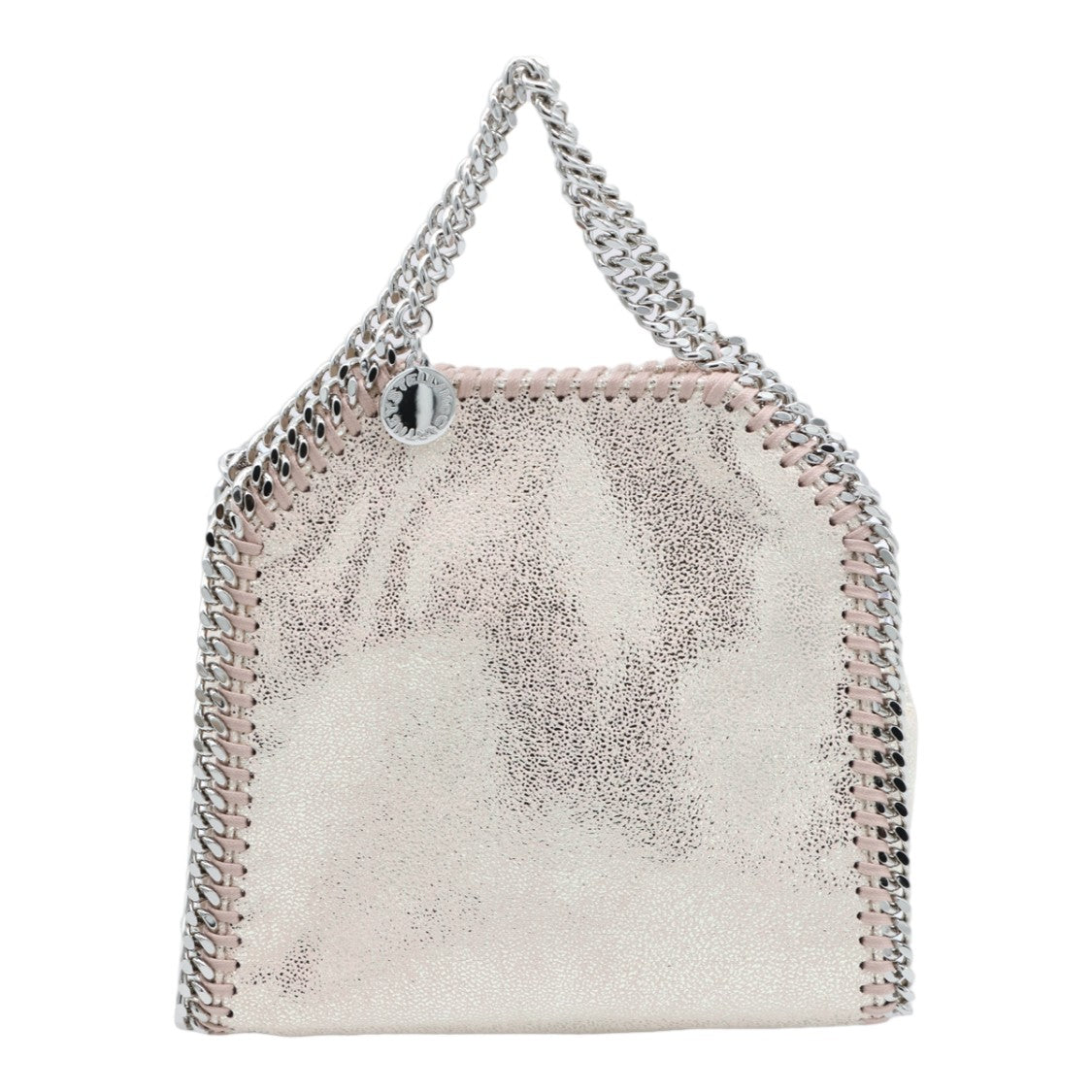 Stella Mccartney Textured Metallic Handbag With Chain Detail