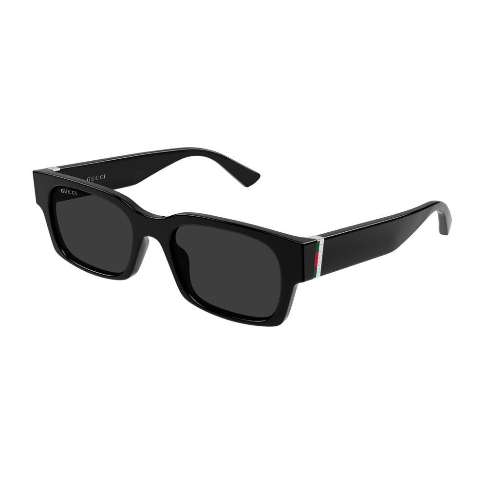 Gucci Wide Rectangular Black Acetate Gucci Sunglasses Gg2084s Linea Sign