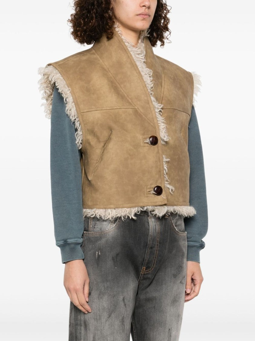 Isabel Marant Étoile Plush Shearling-Lined Cropped Vest