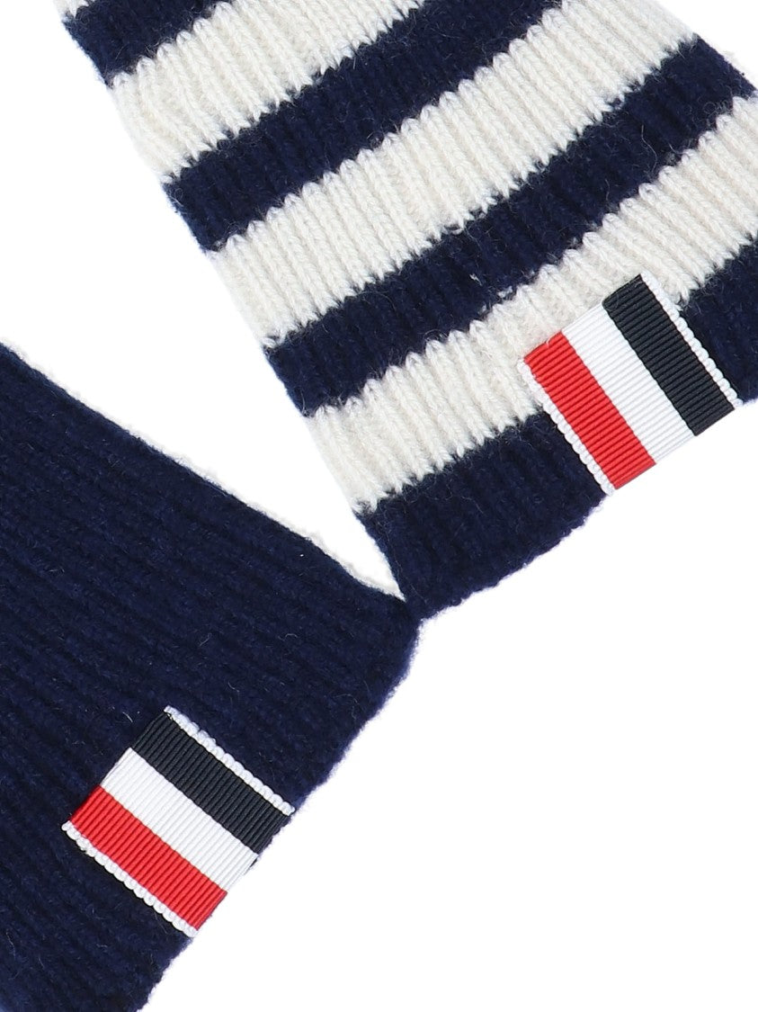 Thom Browne Cashmere Gloves With 4-Bar Stripe And Grosgrain Detail